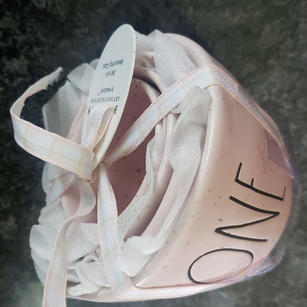 Rae Dunn Measuring Cups Pink Specks